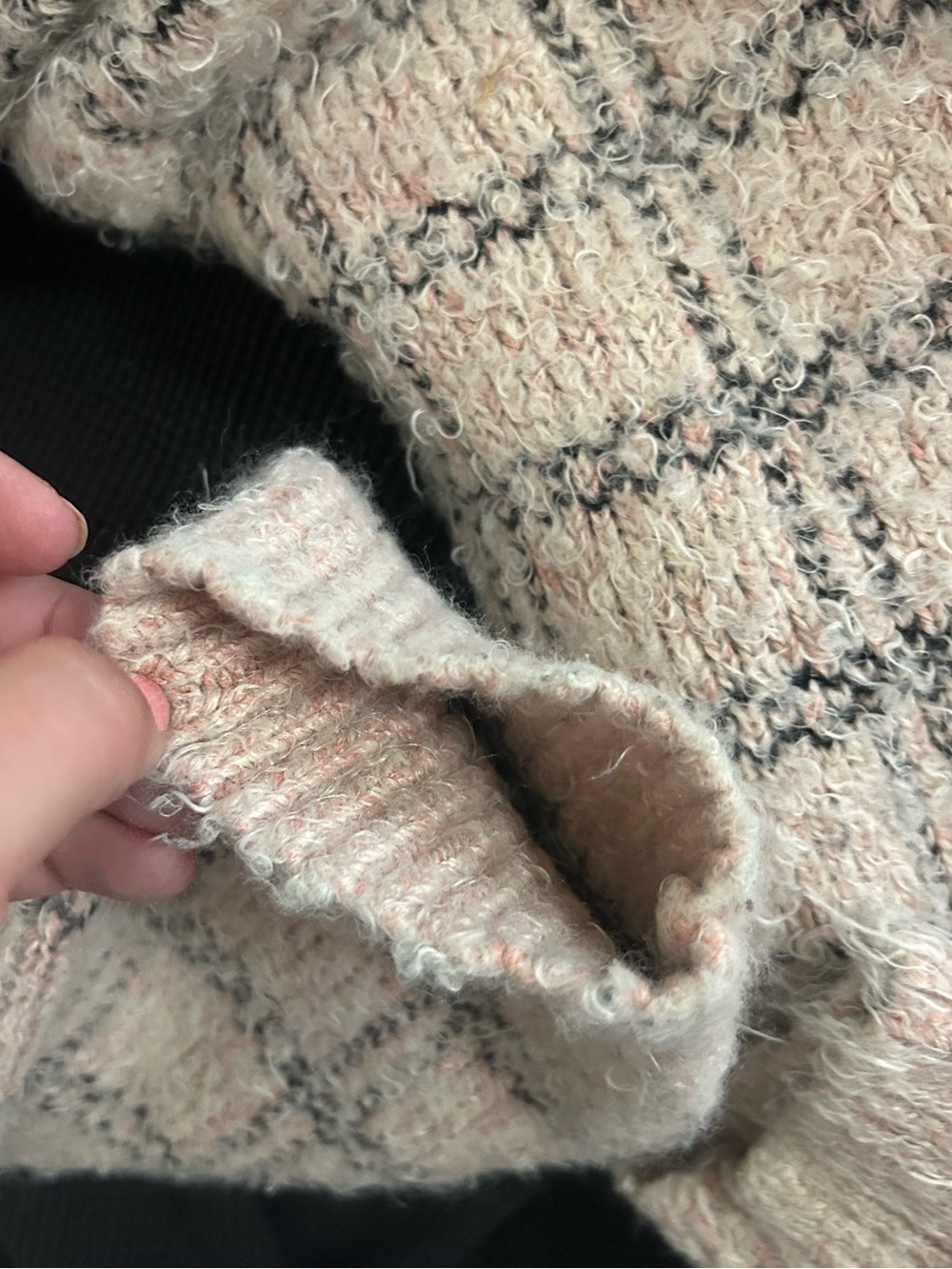 Ganni plaid pink and grey sweater - Picture 8 of 8